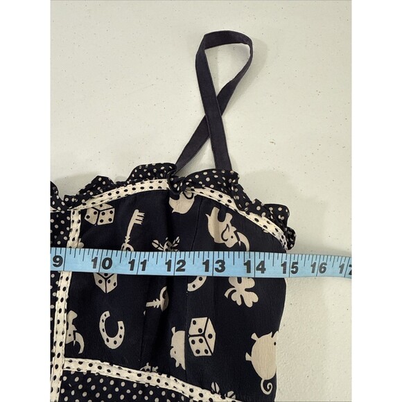 Nanette Lepore Top Women 8 Silk Navy Babydoll Fairycore Grunge 90s Y2K - Picture 5 of 10